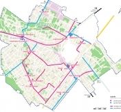 Mapa z trasami rowerowymi