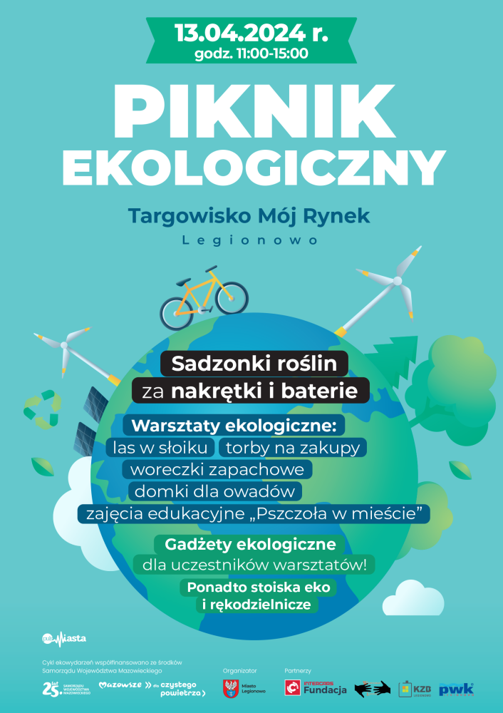 Plakat informujący o pikniku ekologicznym